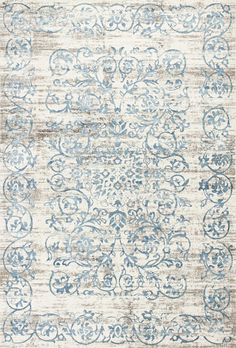 7' x 11'  Polypropylene Ivory or Blue Area Rug