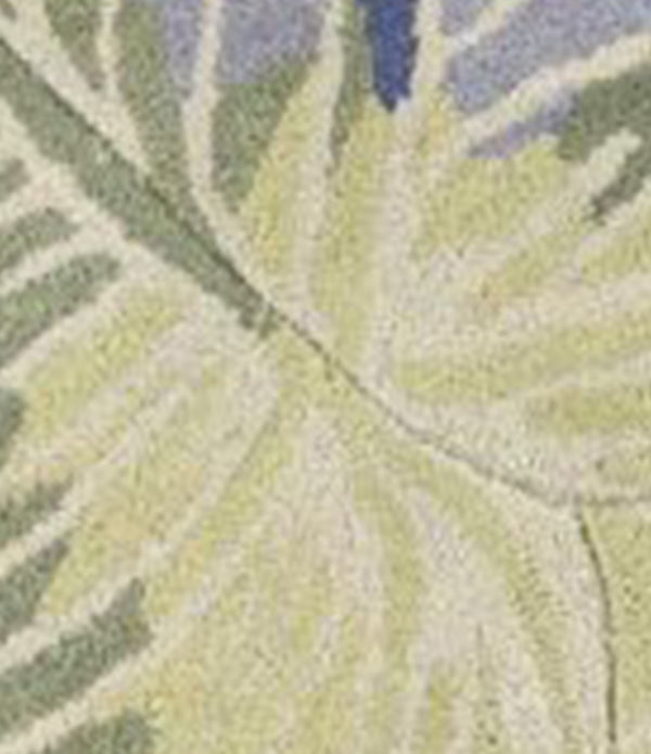 7' Round Wool Blue or  Green Area Rug