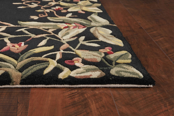 8' x 11'  Wool Black Area Rug