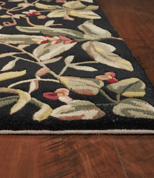 8' x 11'  Wool Black Area Rug