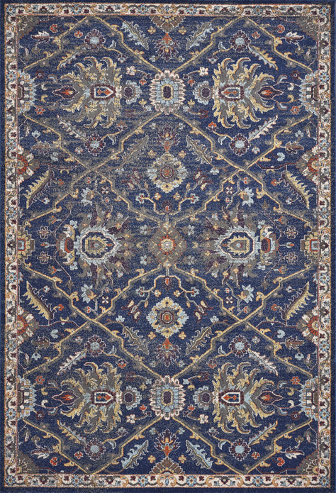 10'x13' Royal Blue Machine Woven Traditional Indoor Area Rug