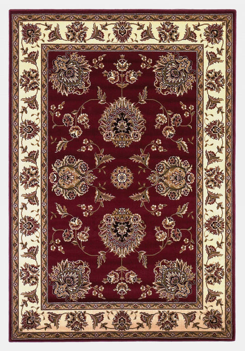 5' x 8' Red or Ivory Floral Bordered Area Rug