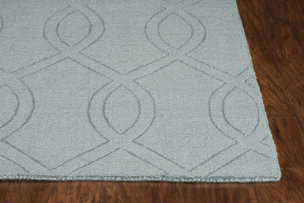 2' x 8' Ivory or Blue Tropical Leaves Wool Indoor Runner Rug