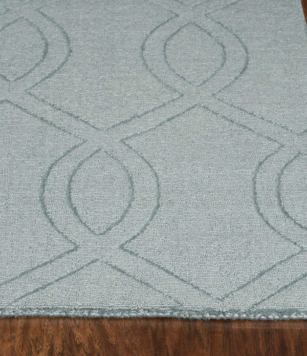 2' x 8' Ivory or Blue Tropical Leaves Wool Indoor Runner Rug