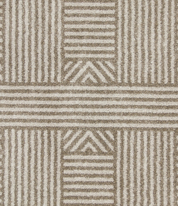 8'x11' Beige Machine Woven UV Treated Abstract Lines Indoor Outdoor Area Rug