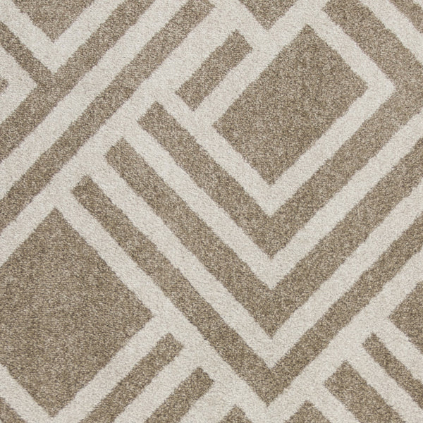 2'x4' Beige Machine Woven UV Treated Geometric Indoor Outdoor Accent Rug