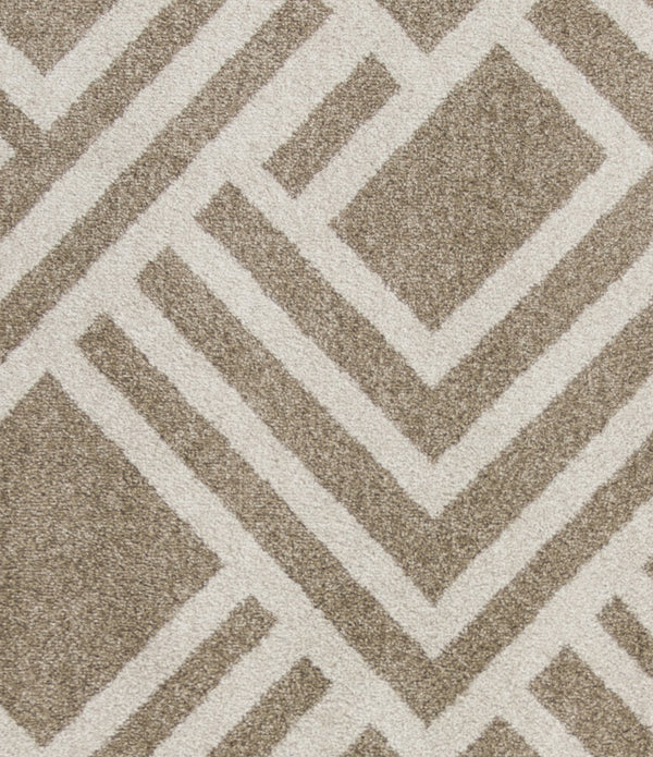 2'x4' Beige Machine Woven UV Treated Geometric Indoor Outdoor Accent Rug