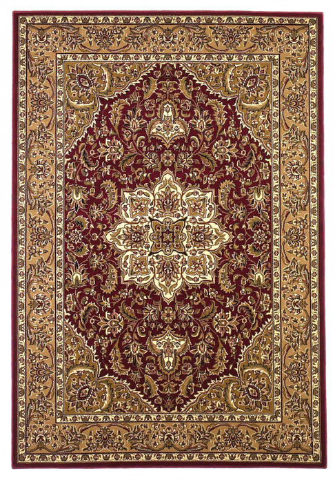 1' x 2' Polypropylene Red or Beige Area Rug