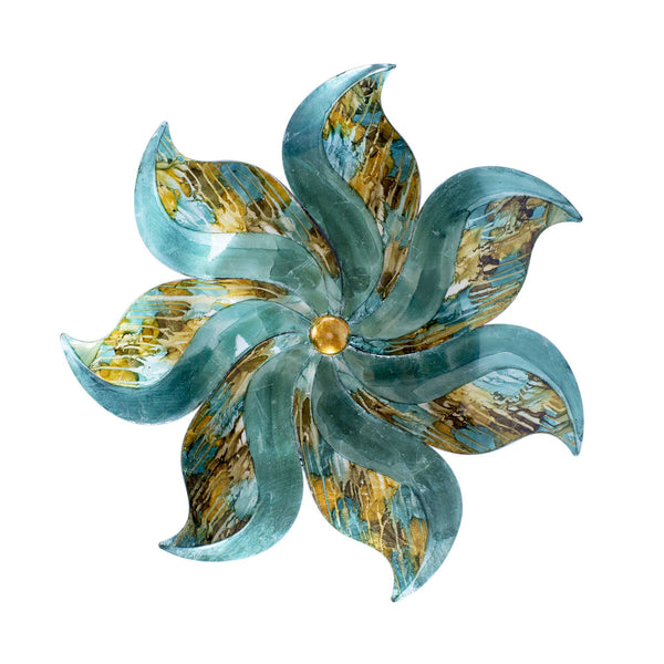 Turquoise and Copper Flower Wall Decor