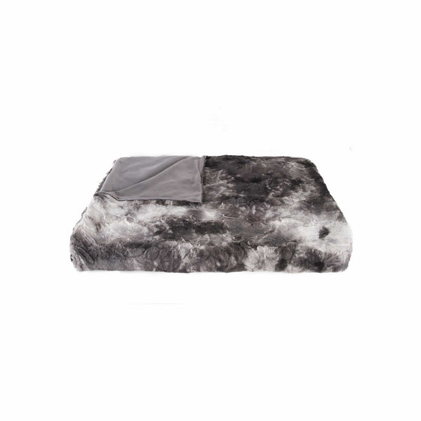 50" x 60" Naples Charcoal Grey Fur   Throw