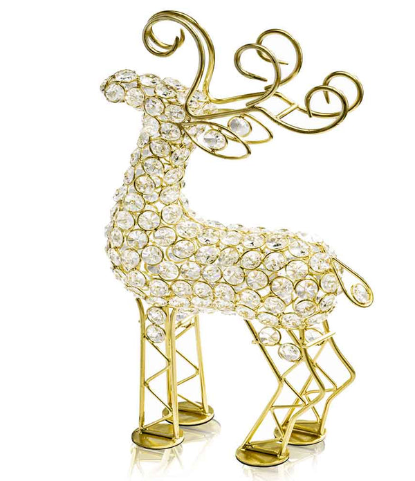 2.5' x 8' x 14' Gold Crystal Reindeer