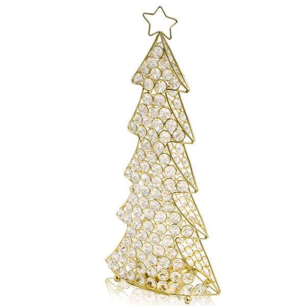 3.5' x 8' x 16' Gold Crystal Christmas Tree