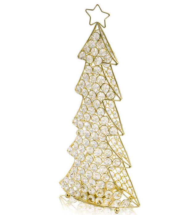 3.5' x 8' x 16' Gold Crystal Christmas Tree