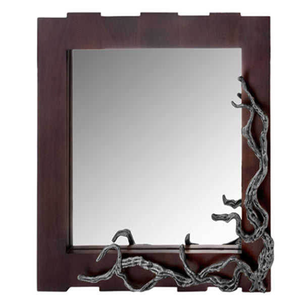 3' x 33' x 32' Brown and Silver Vine Wall Mirror