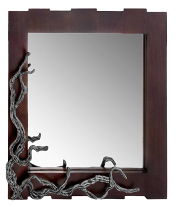 3' x 33' x 32' Brown and Silver Vine Wall Mirror