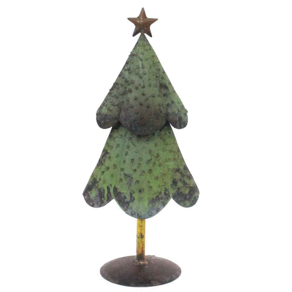 4.5' x 6.5' x 16' Green Bronze Yellow Reclaimed Iron Christmas Tree