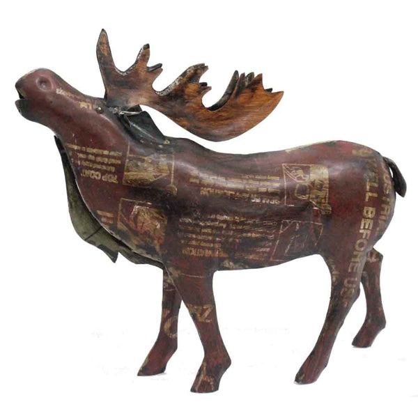 3.5' x 13.5' x 12' Brown Yellow Reclaimed Iron Moose