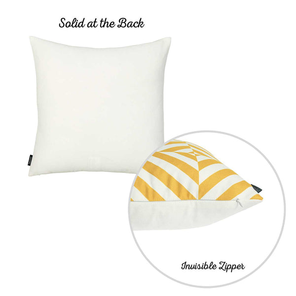 Yellow and White Geometric Squares Decorative Throw Pillow Cover