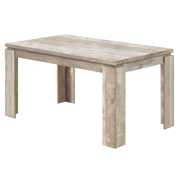 35.5" x 59" x 30.5" Taupe Reclaimed Wood Look  Dining Table