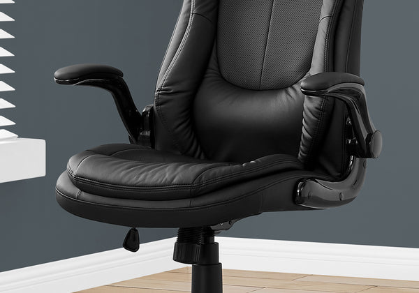 28.5" x 29.5" x 94" Black Leather-Look High Back Executive Office Chair