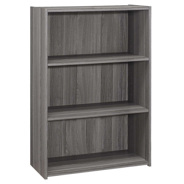 11.75" x 24.75" x 35.5" Grey 3 Shelves  Bookcase