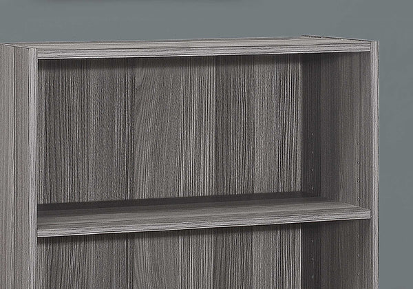 11.75" x 24.75" x 35.5" Grey 3 Shelves  Bookcase