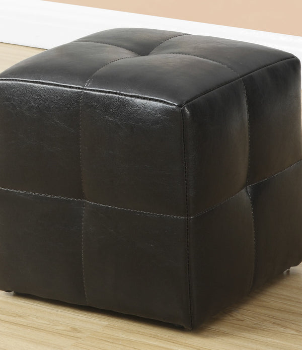 Set of 2 Kids Brown Faux Leather Ottomans