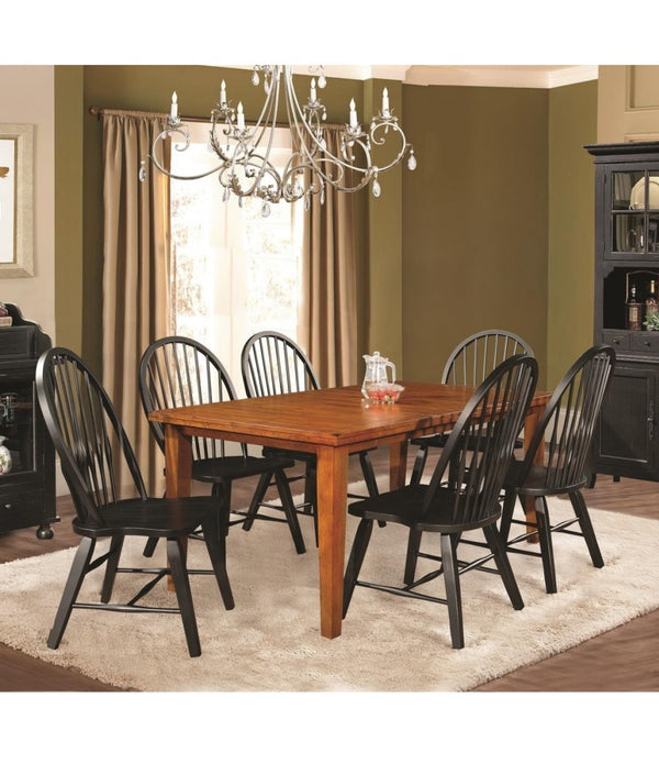 Rustic Modern Warm Tobacco Brown Hardwood Dining Table