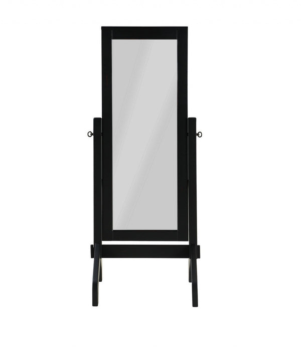 Fork Black Wood Rectangle Standing Mirror