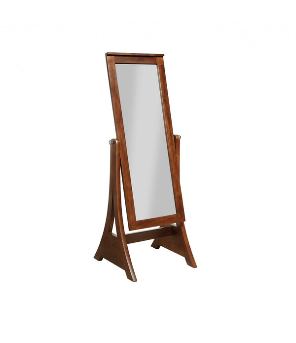 Eiffel Brown Wood Rectangle Standing Mirror