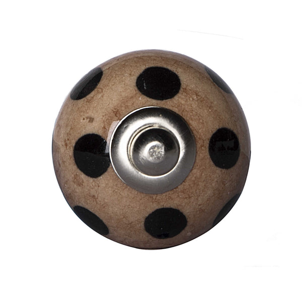 1.5" x 1.5" x 1.5" Ceramic Metal Brown Black 12 Pack Knob