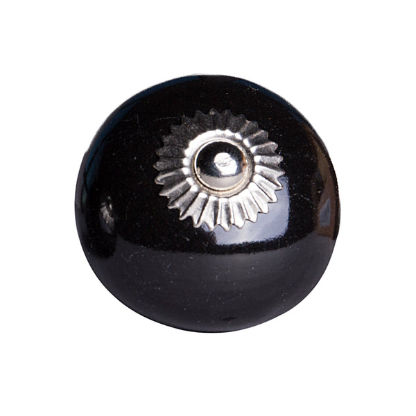 1.5" x 1.5" x 1.5" Ceramic Metal Black 8 Pack Knob