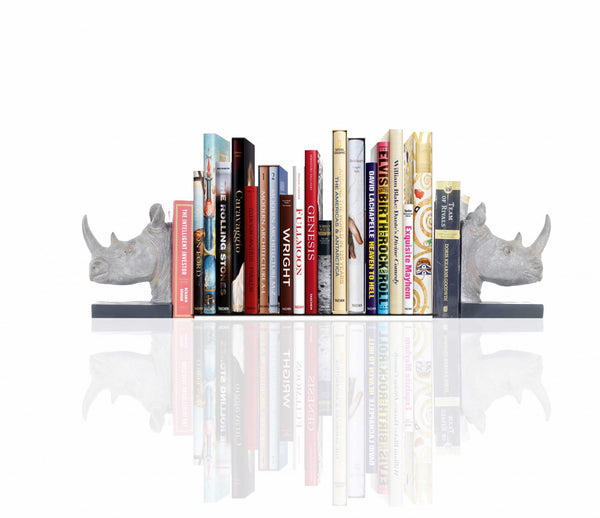 Rhino Head Bookend Set of 2