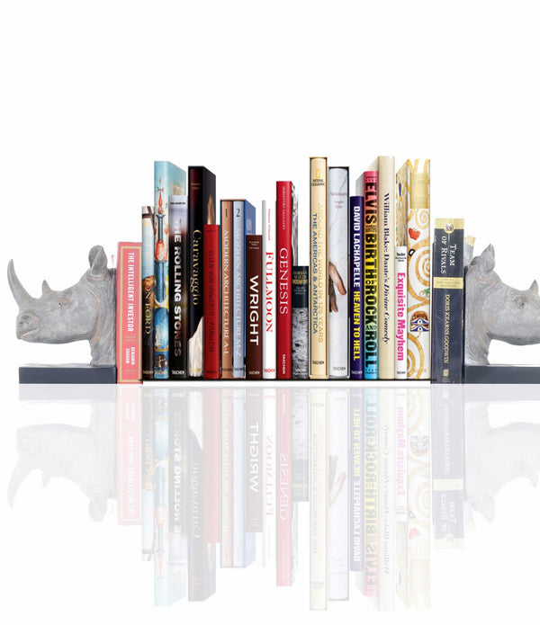 Rhino Head Bookend Set of 2