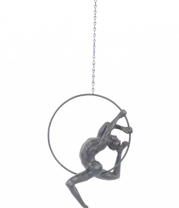 Athletic Man Hanging Ring Sculpture