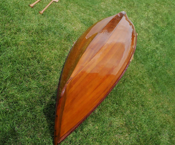 39.5" x 190" x 25.5" Traditional Wooden Canoe With Ribs