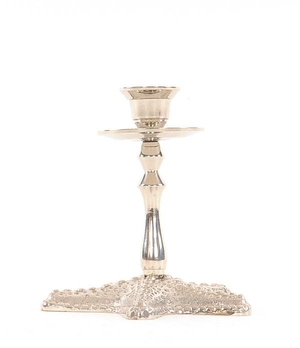 Silver Finish Star Fish Taper Candle Holder