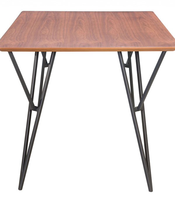 Wooden Dining Table with Steel Base