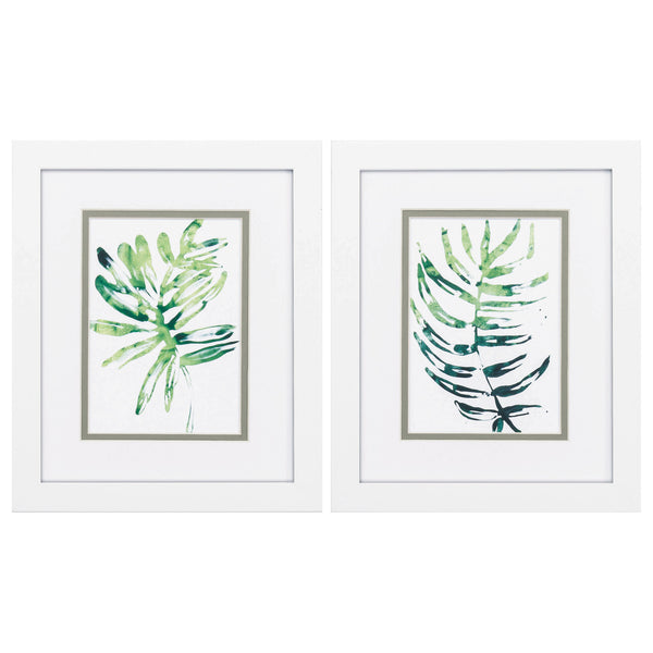 9' X 11' Matte White Frame Emerald Tropics (Set of 2)