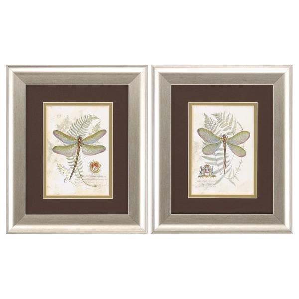 11' X 13' Brushed Silver Frame Dragonfly (Set of 2)