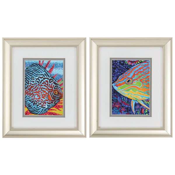 10' X 12' Champagne Gold Color Frame  Tropical Fish (Set of 2)