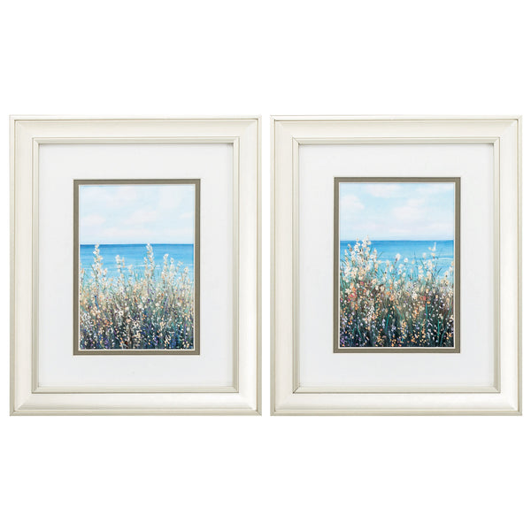 10' X 12' Champagne Gold Color Frame  Flowers At The Coast (Set of 2)