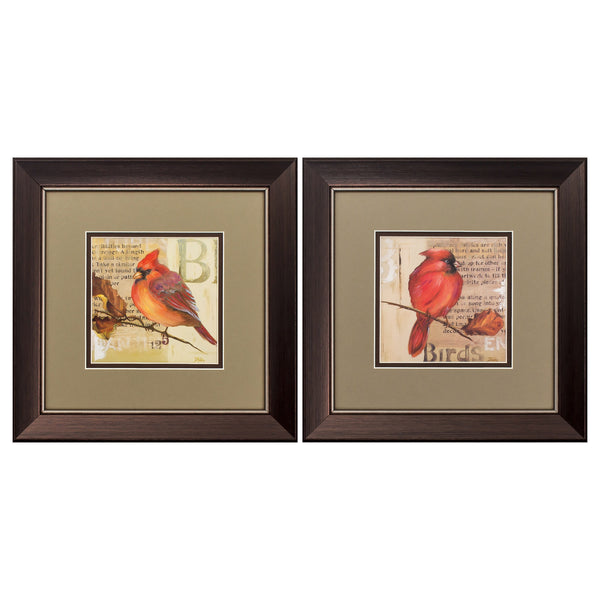 13' X 13' Brown Frame Red Bird (Set of 2)