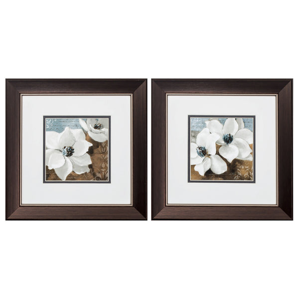 13' X 13' Metallic Bronze Frame Magnolias (Set of 2)