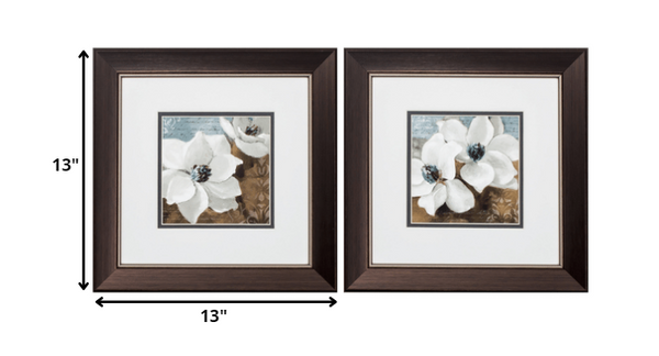 13' X 13' Metallic Bronze Frame Magnolias (Set of 2)