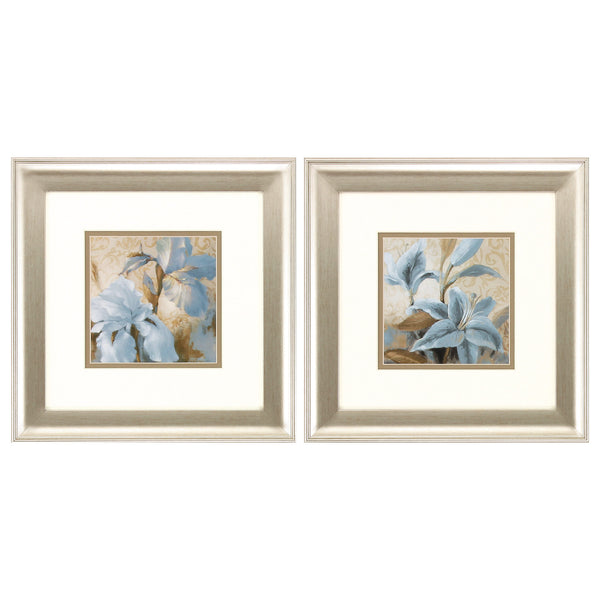 13' X 13' Brushed Silver Frame Iris After Rain (Set of 2)