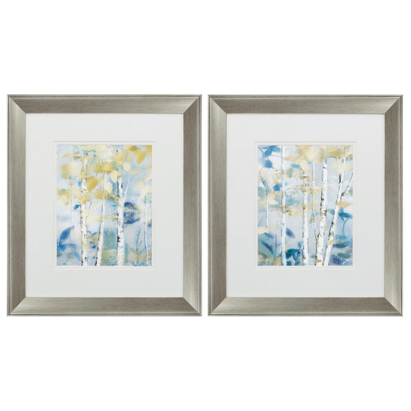 16' X 18' Brushed Silver Frame Gilded Forest Detail (Set of 2)