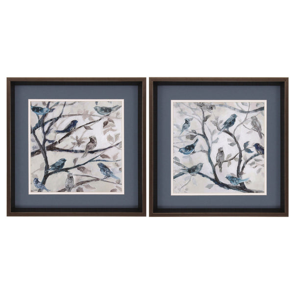 18' X 18' Brushed Silver Frame Morning Song (Set of 2)