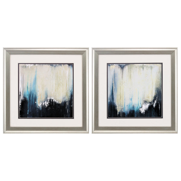 19' X 19' Brushed Silver Frame Blue Illusion (Set of 2)