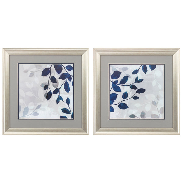 19' X 19' Brushed Silver Frame Leaves In The Mist (Set of 2)